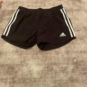 Black and white adidas shorts medium size girls